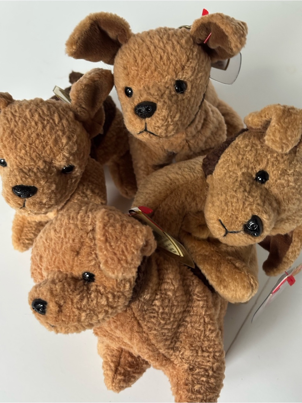 NWT Vintage Lot of 4 Tuffy the Terrier Dogs by Ty Beanie Babies - (1996 Retired)